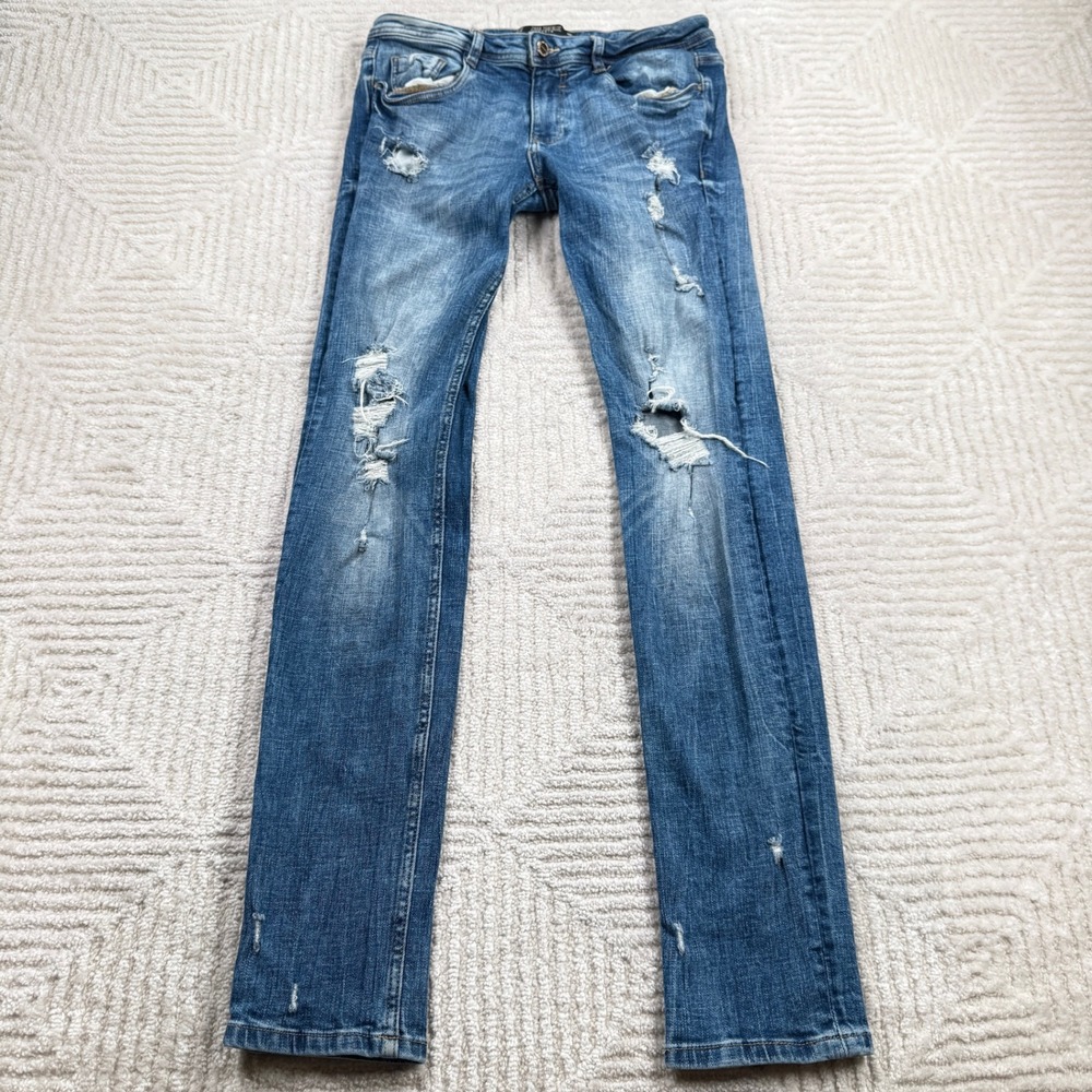 Zara Trafaluc Jeans Women's 6 Distressed Slim Straight Street Indie Edgy Y2K